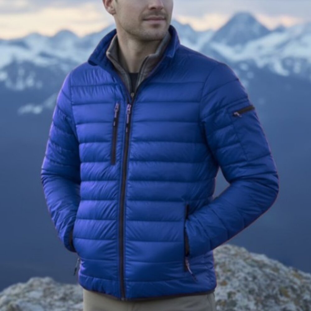 Elevate Scotia light down jacket blue men's size S-L